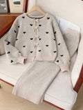 Ensemble Fille Genkimix Cardigan Beige & Pantalon Large