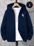 Sweat Capuche Garçon Bleu Marine Rétro Collège