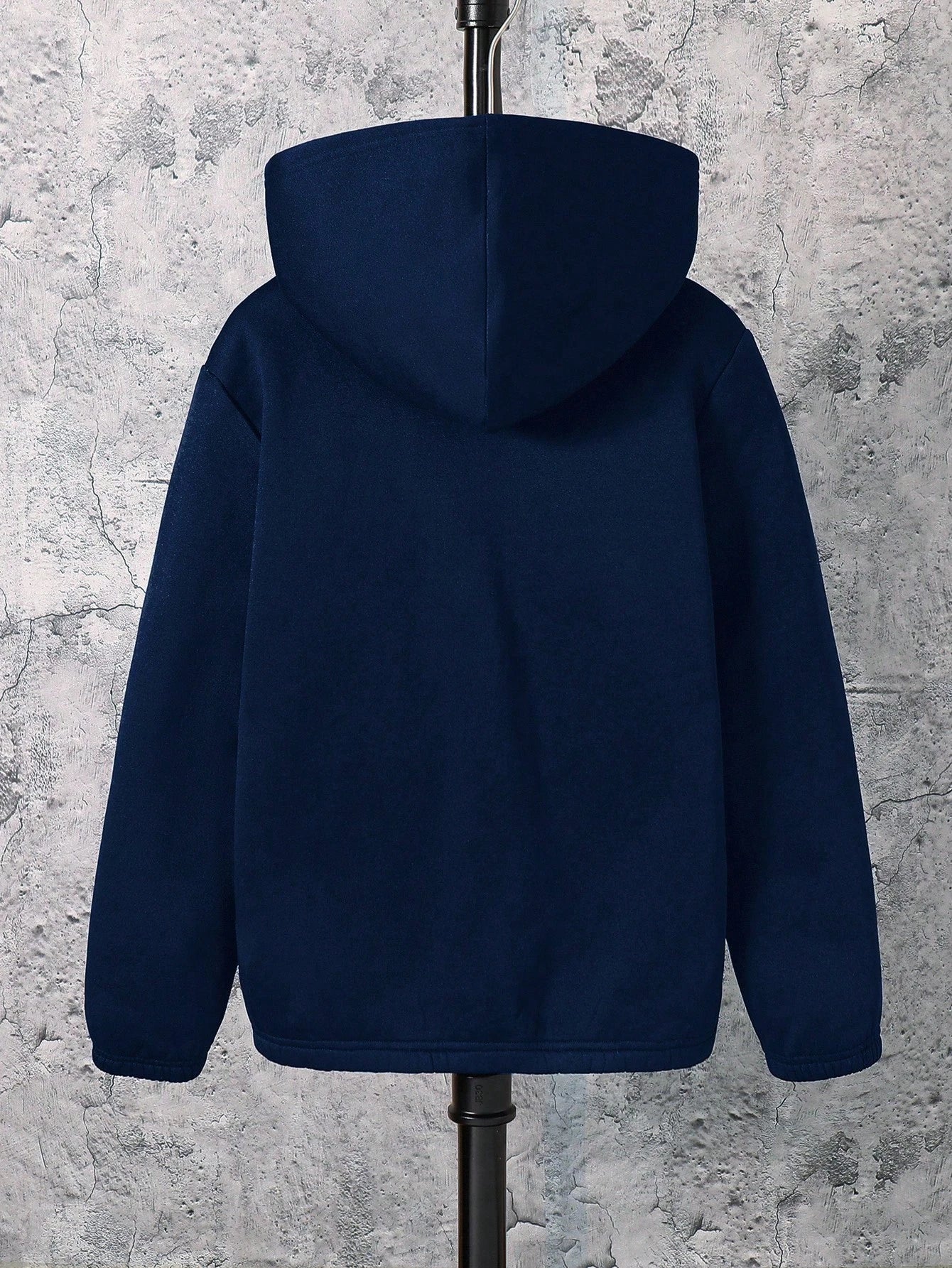 Sweat Capuche Garçon Bleu Marine Rétro Collège