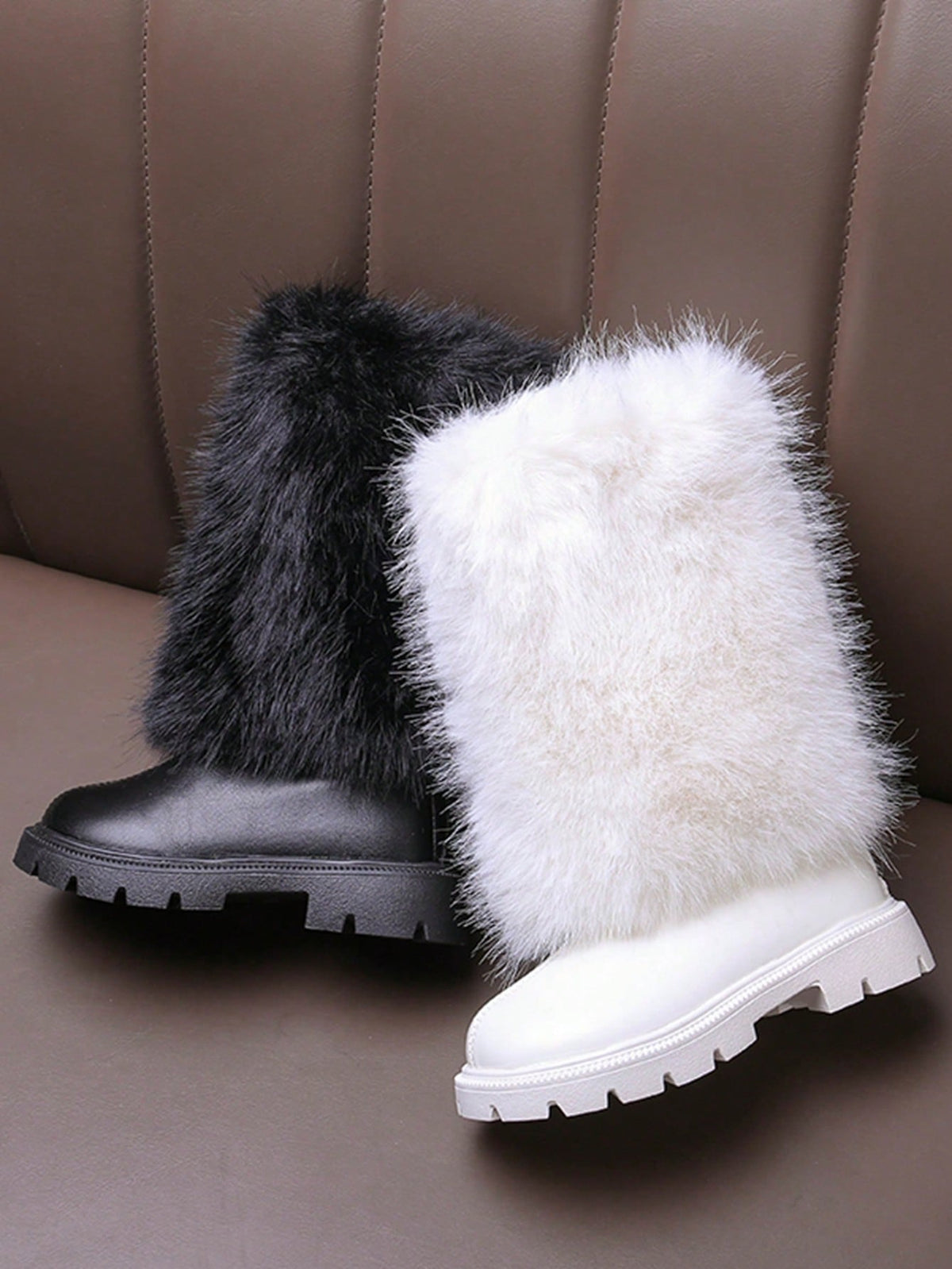 Plush Warm Back Zipper Tall Snow Boots
