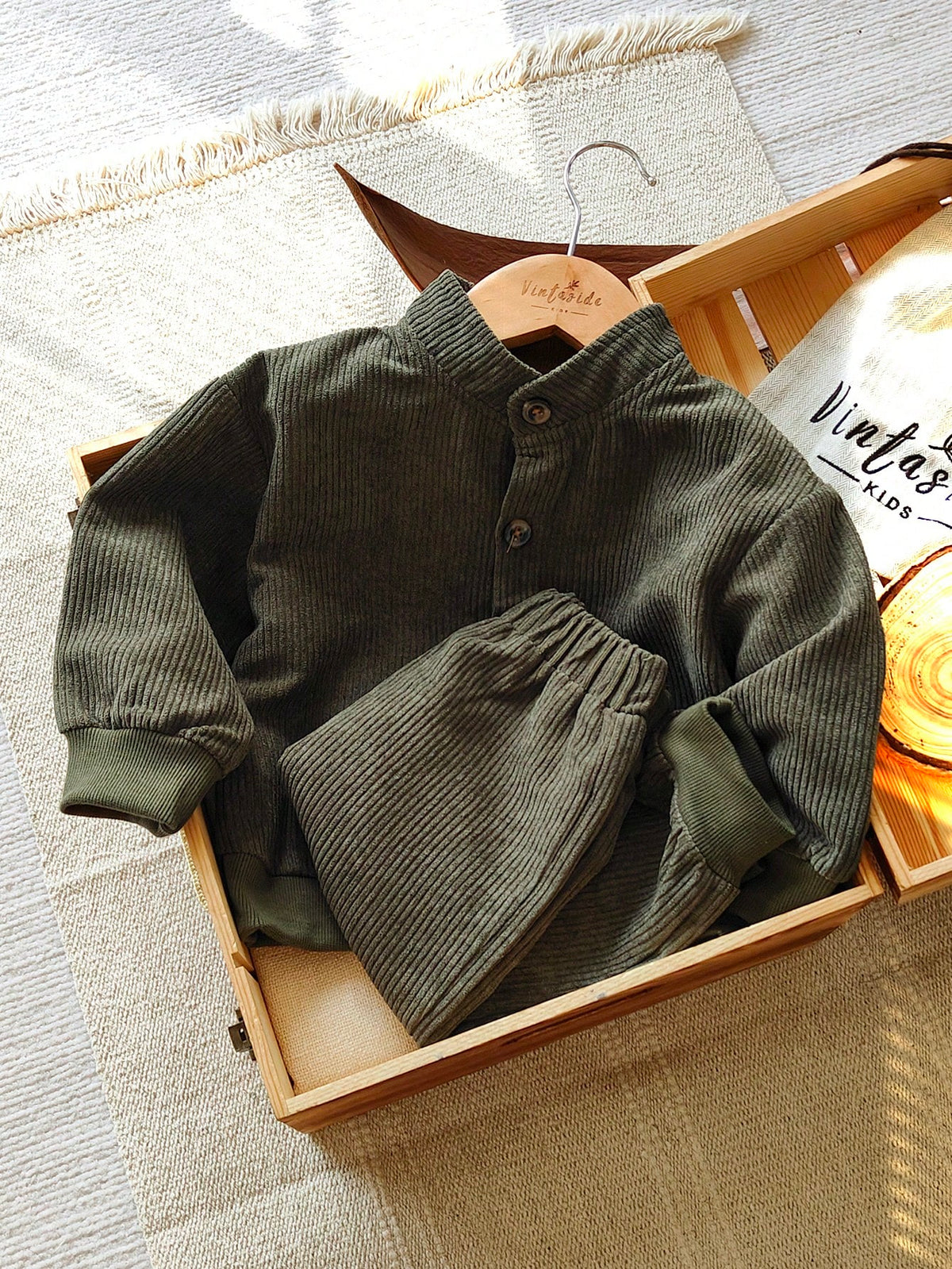 Bambinoo x Vintaside Playful Pals Collar Shirt & Casual Pants Set