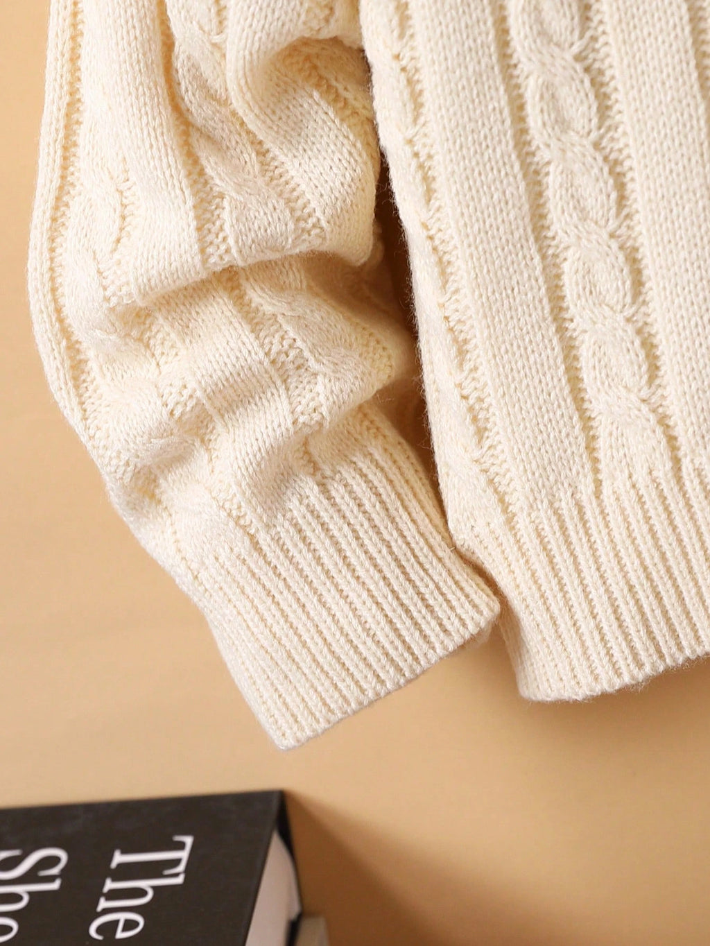 Cardigan Garçon Rétro Beige Croisé