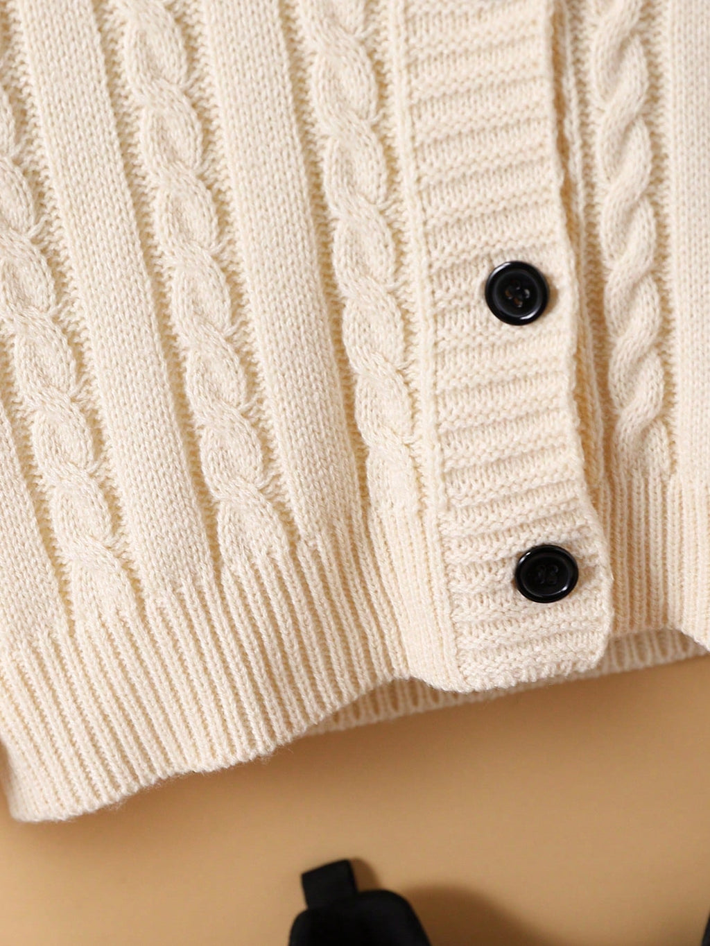 Cardigan Garçon Rétro Beige Croisé