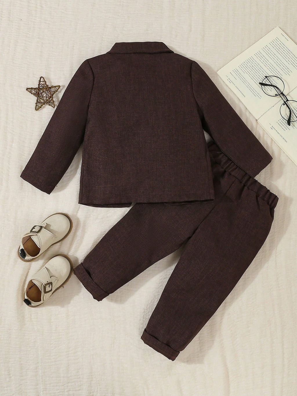 Young Boy Blazer Vest Shirt Bowknot Pants 4 Piece Set