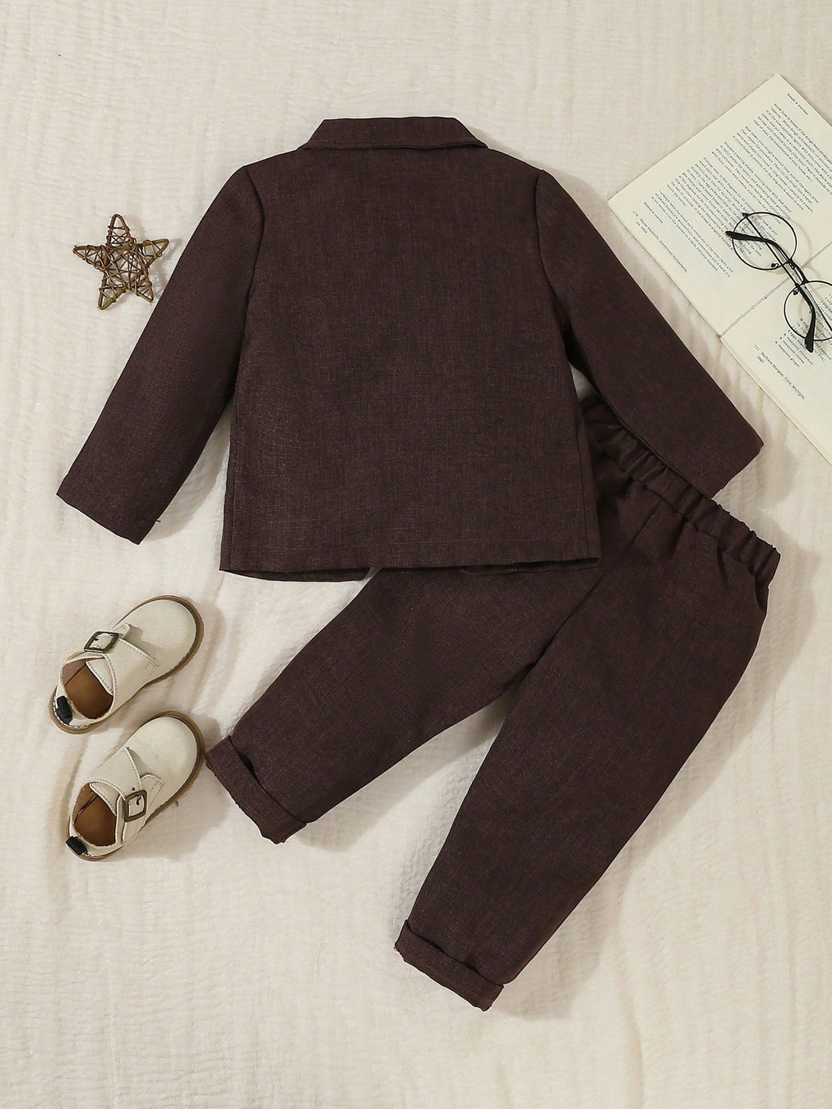 Young Boy Blazer Vest Shirt Bowknot Pants 4 Piece Set