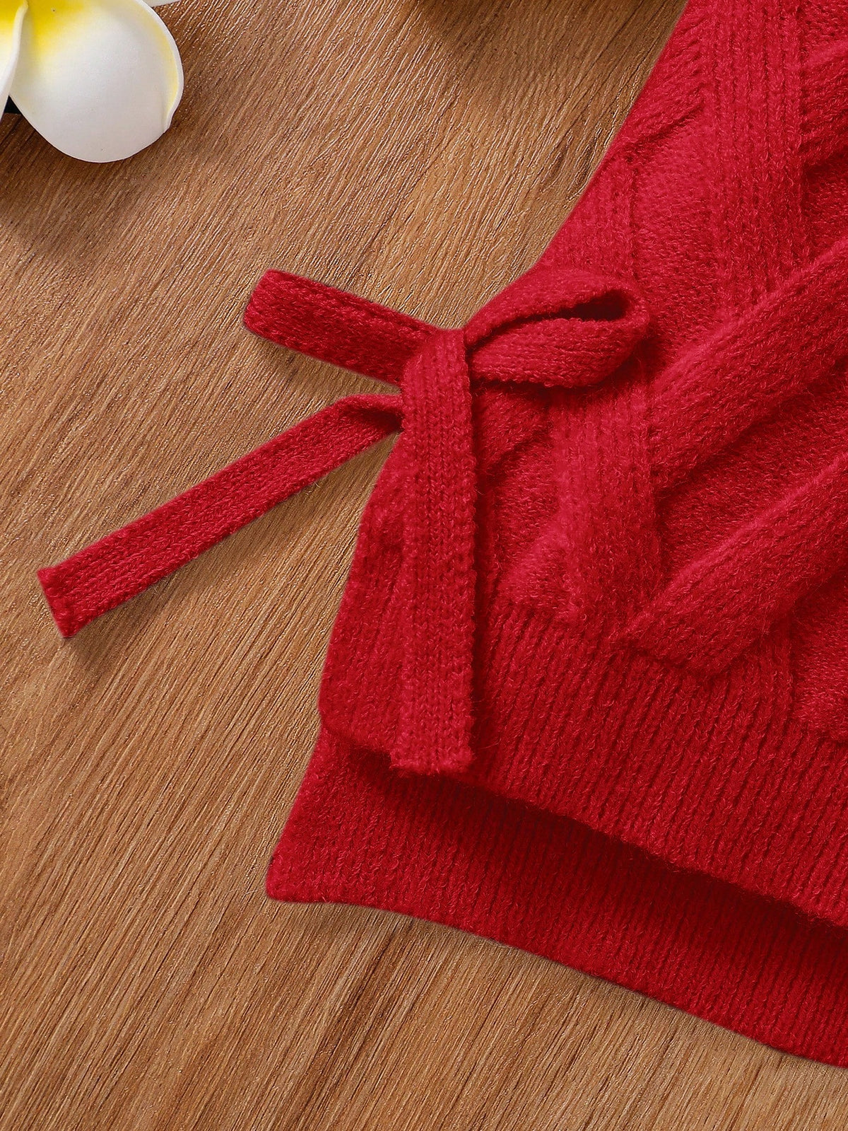 Robe en maille à col mao unie pour jeune fille