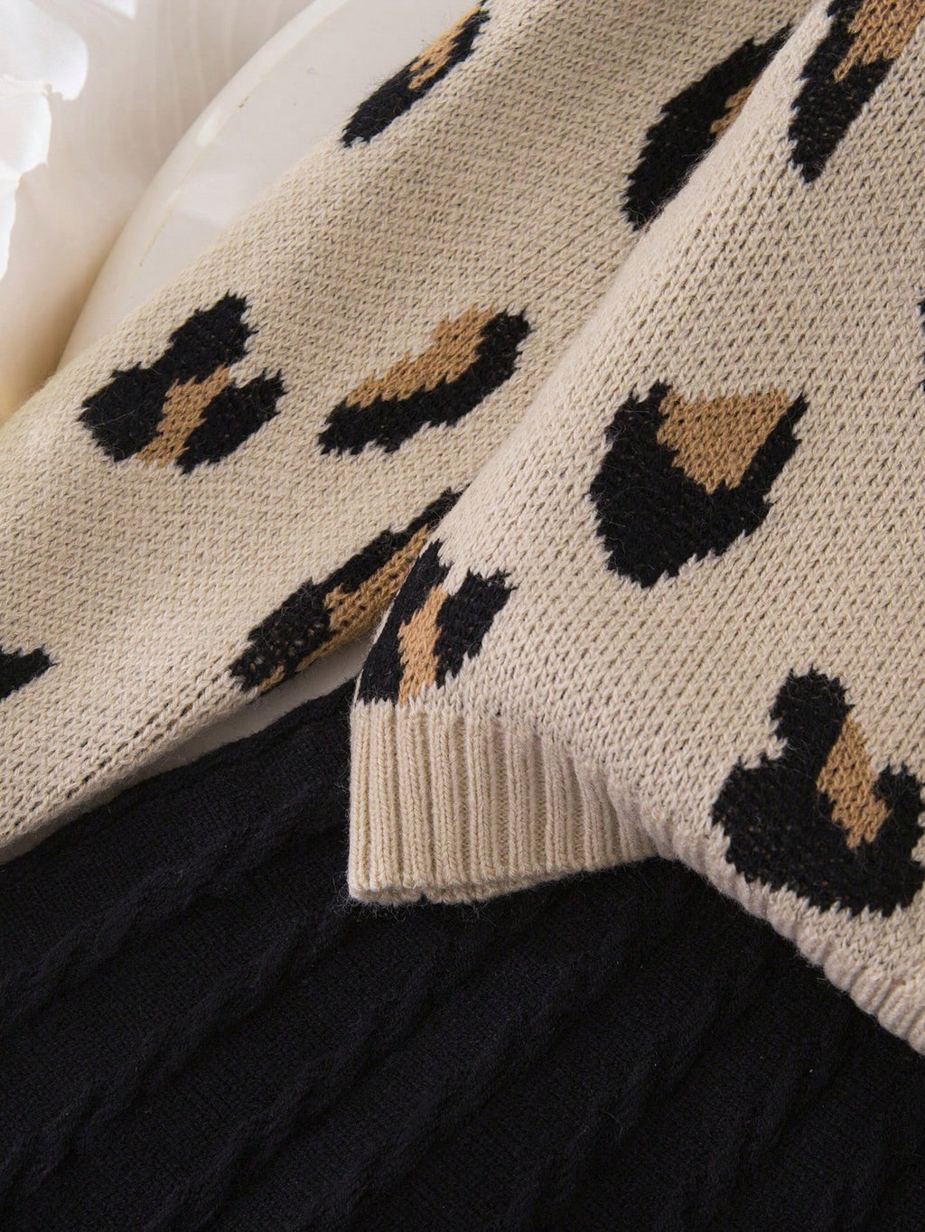 Ensemble Fille Cardigan Léopard Nœud & Jupe