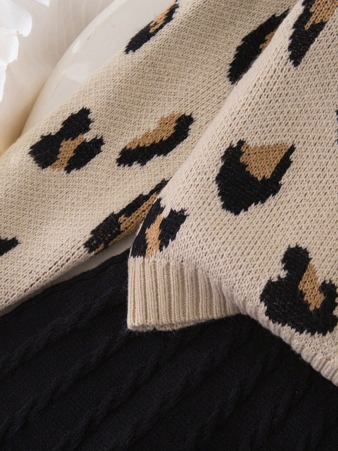 Ensemble Fille Cardigan Léopard Nœud & Jupe