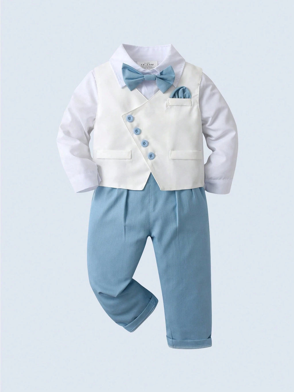 Baby Boy Shirt Vest Pants Bowknot 3 Piece Set