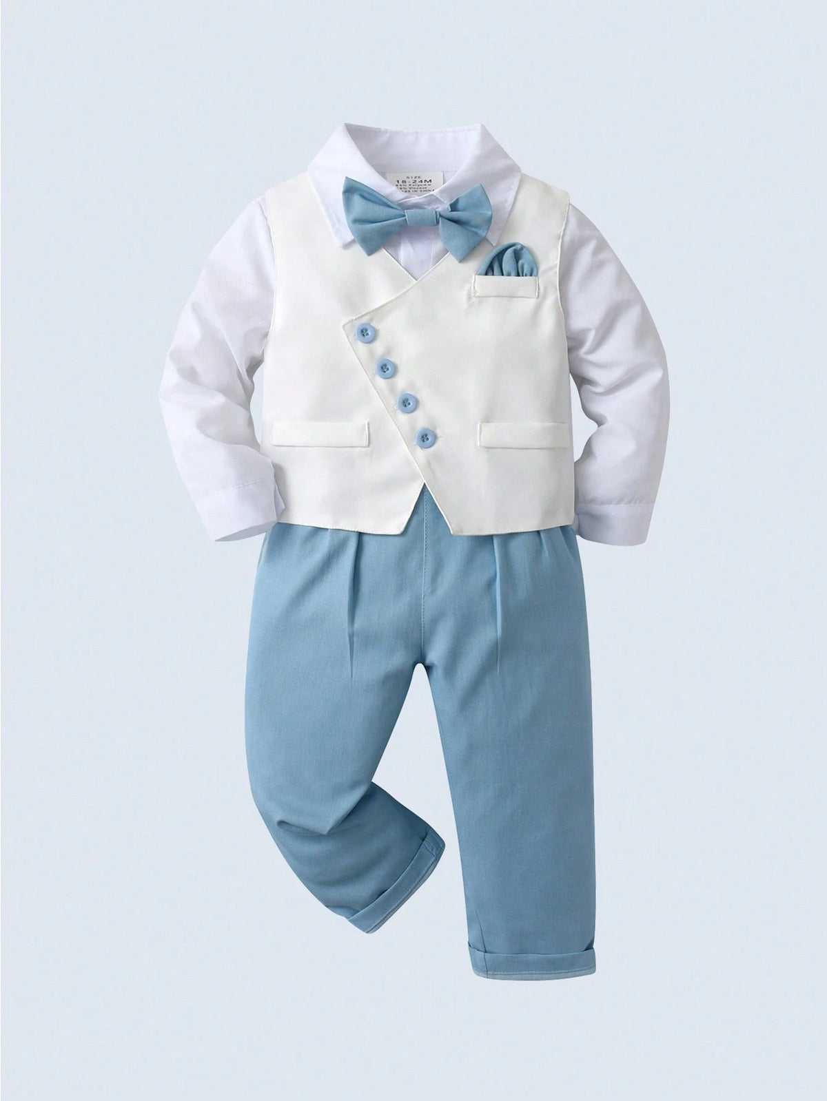 Baby Boy Shirt Vest Pants Bowknot 3 Piece Set