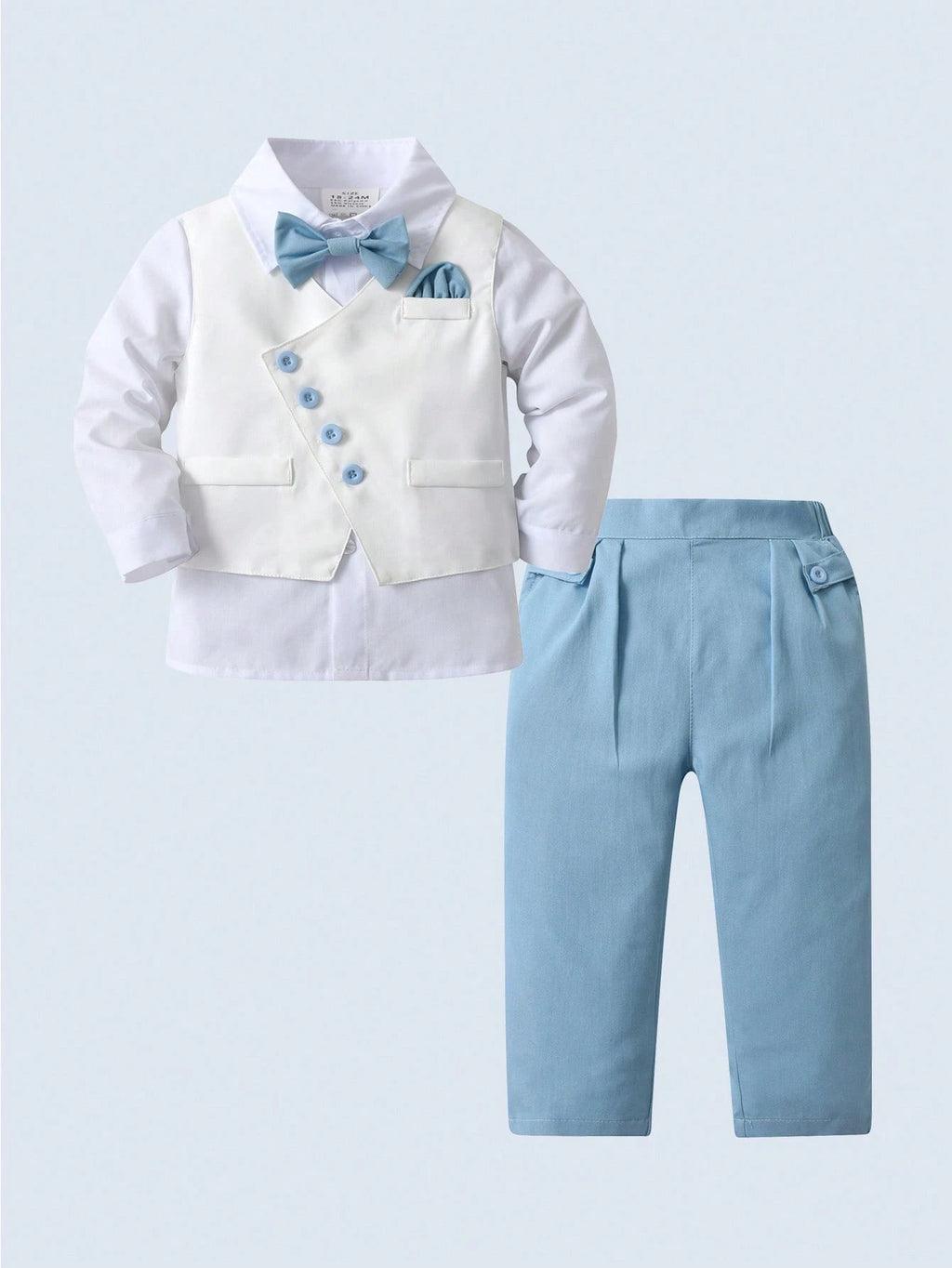 Baby Boy Shirt Vest Pants Bowknot 3 Piece Set