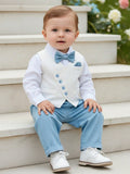 Baby Boy Shirt Vest Pants Bowknot 3 Piece Set