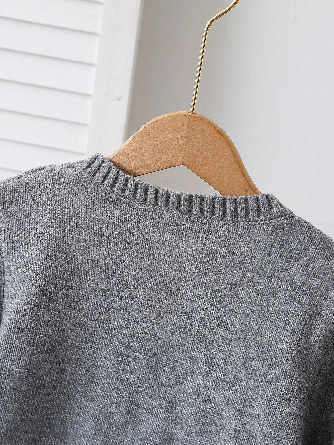SHEIN Explorewe Fashionable Handmade Bow Knitted Cardigan, Grey Autumn Cute Back-To-School Long Sleeve Tween Girl Sweater Jacket School Button Clothes Light Grey