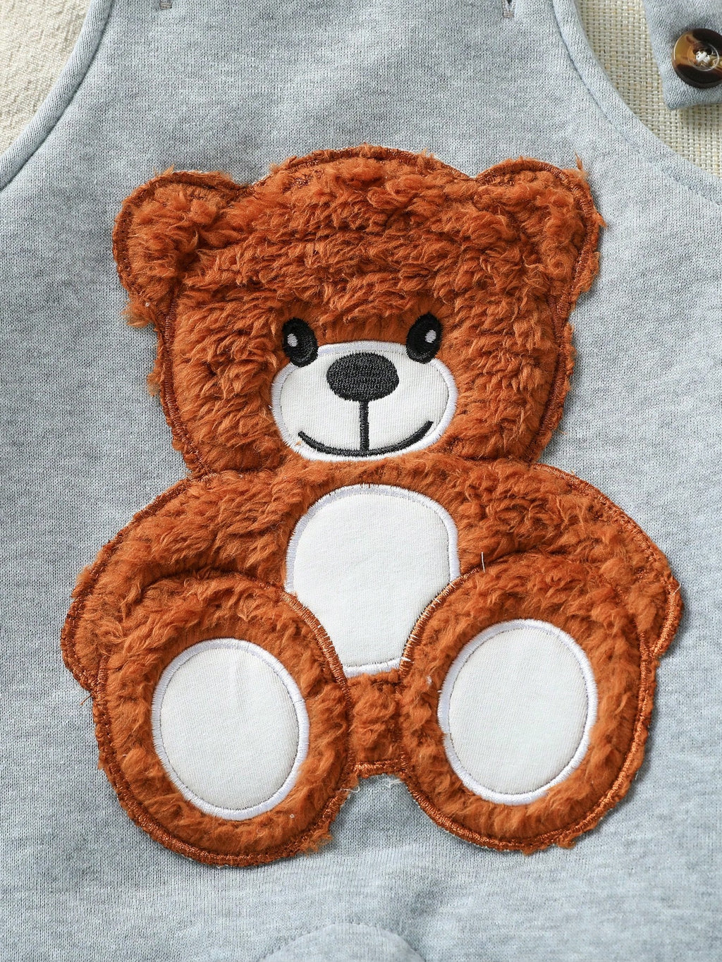 Playful Pals Baby Boy Bear Hoodie Dungarees Set