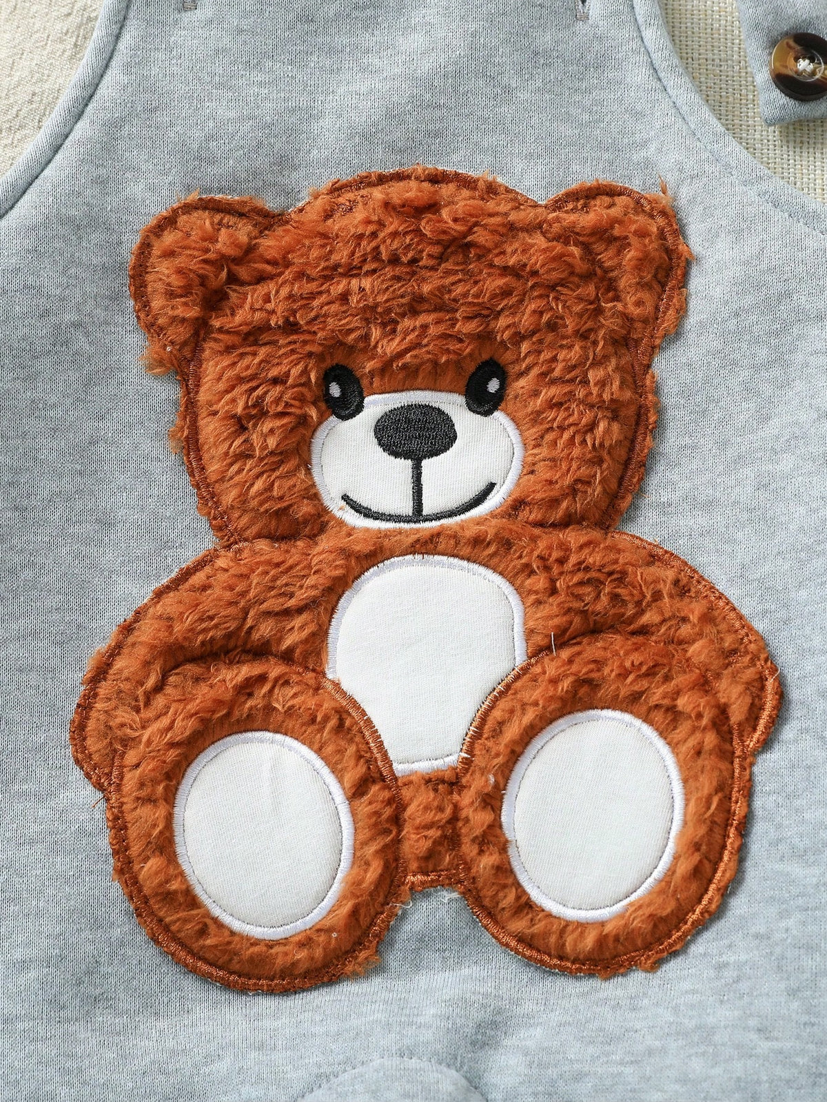 Playful Pals Baby Boy Bear Hoodie Dungarees Set