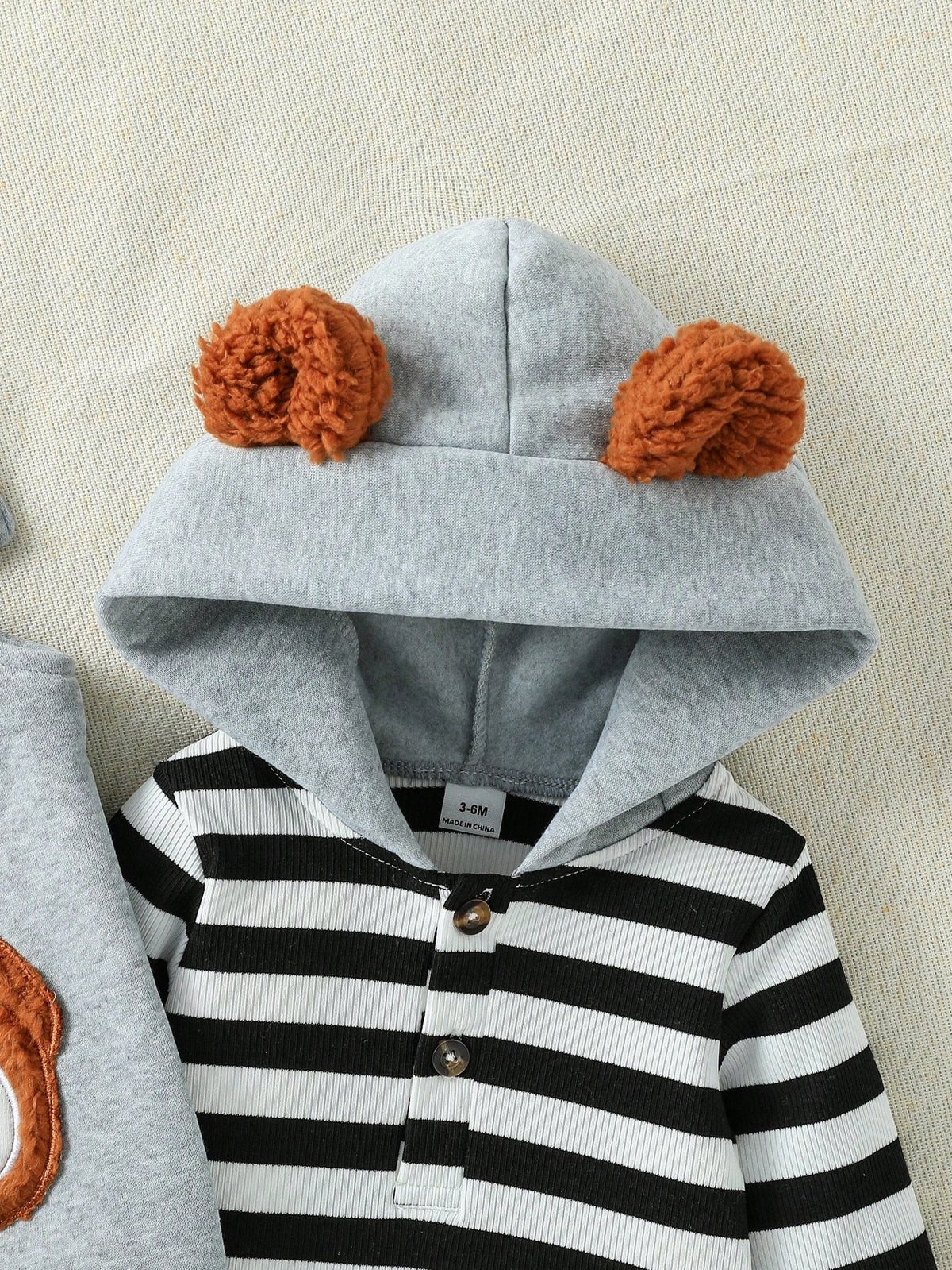Playful Pals Baby Boy Bear Hoodie Dungarees Set