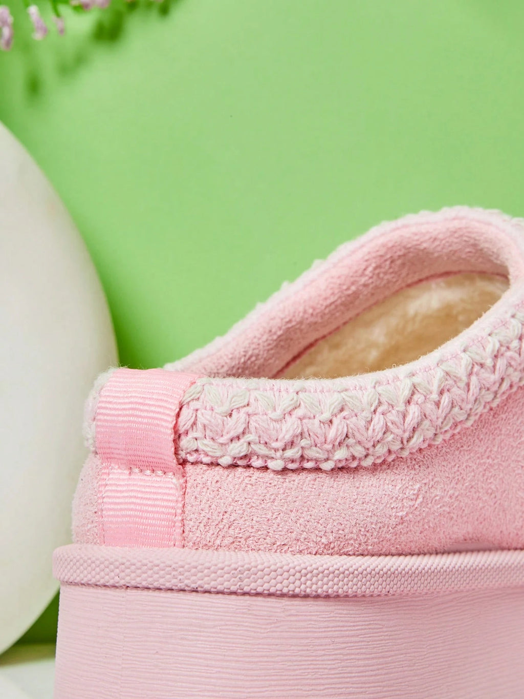 Mini mi Kids' Braided Collar Suede Fabric Slip-On Platform Clogs
