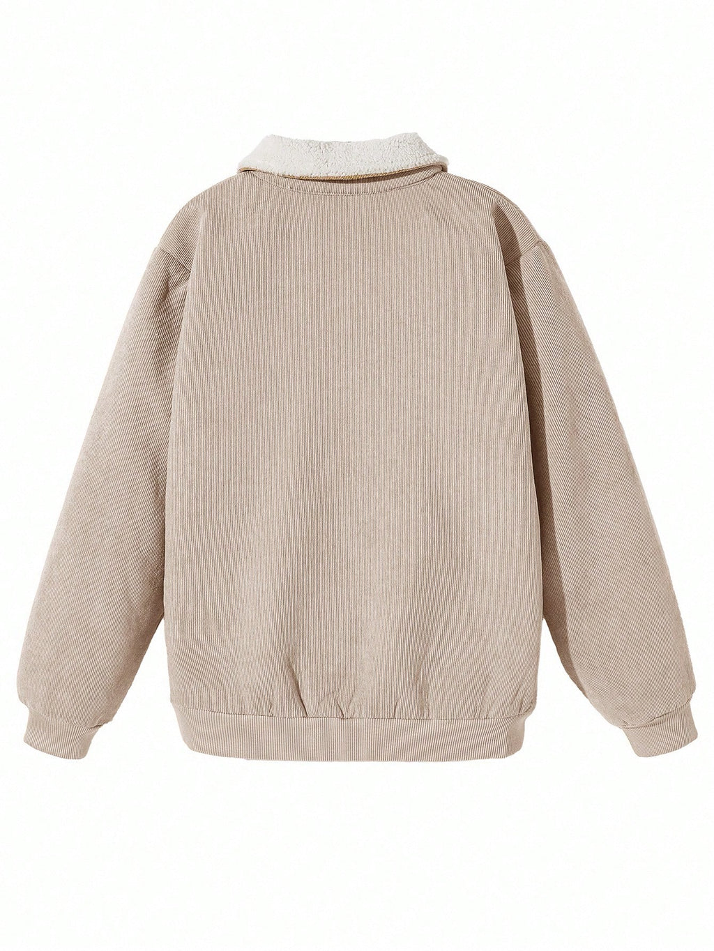 Veste Baseball Garçon Beige Velours Sherpa
