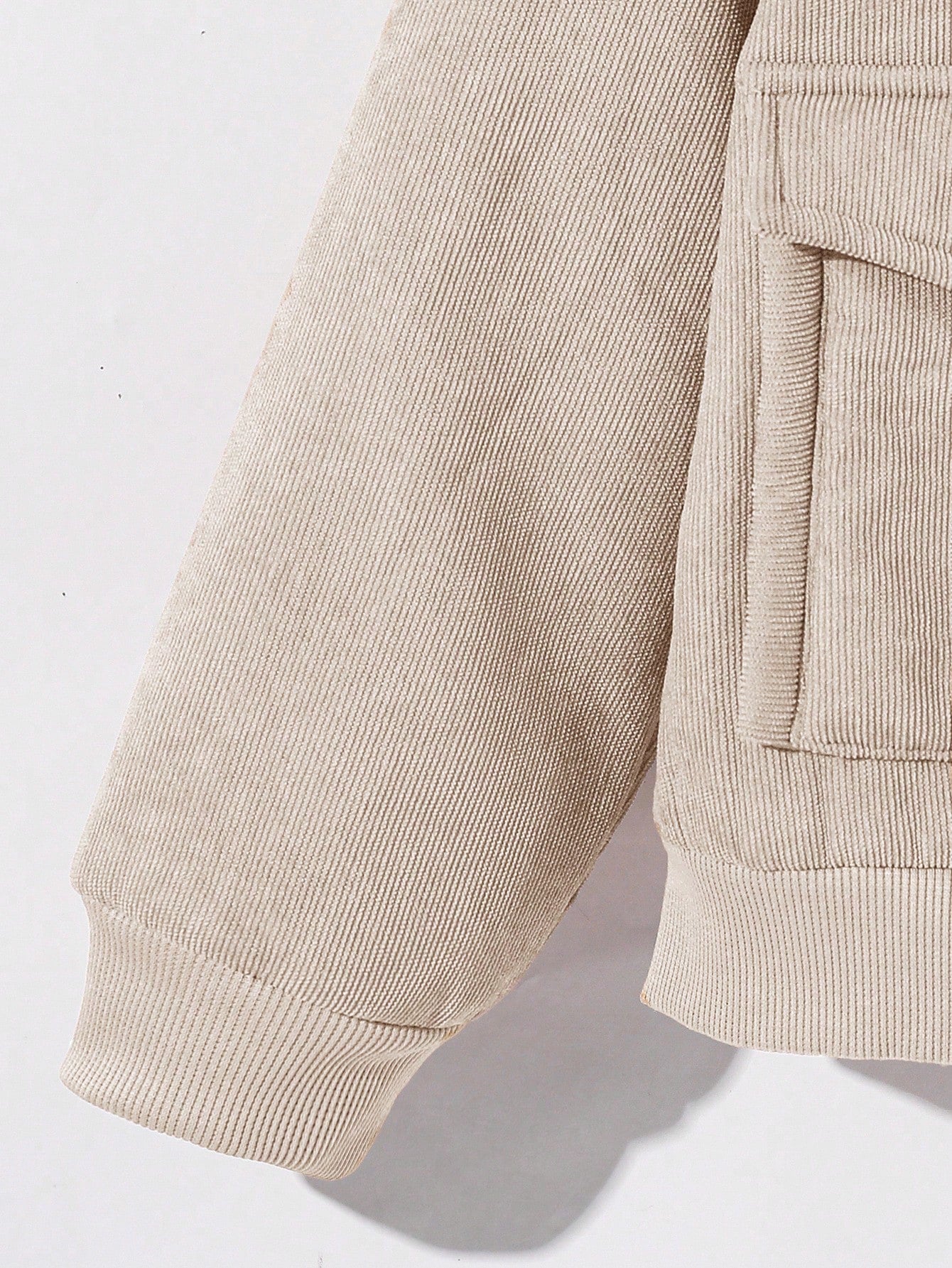 Veste Baseball Garçon Beige Velours Sherpa