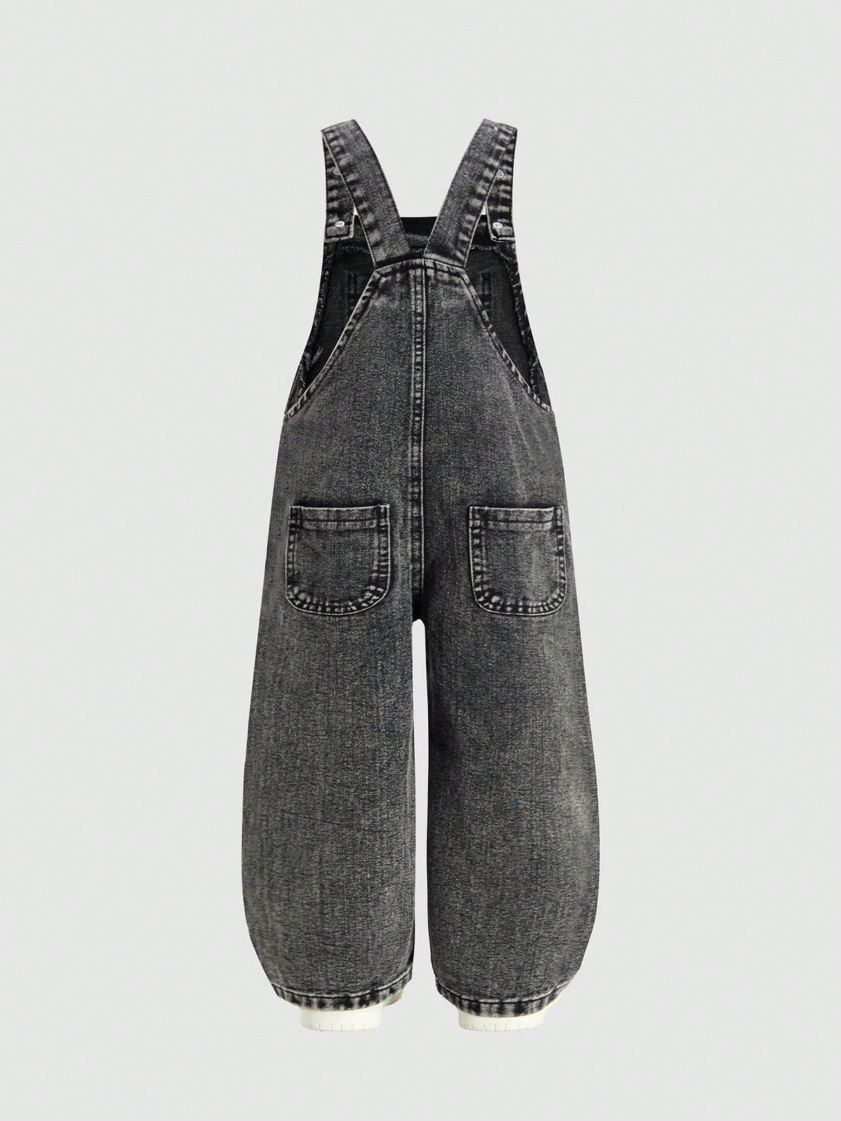 Young Girl 3D Floral Decor Denim Bib Overalls