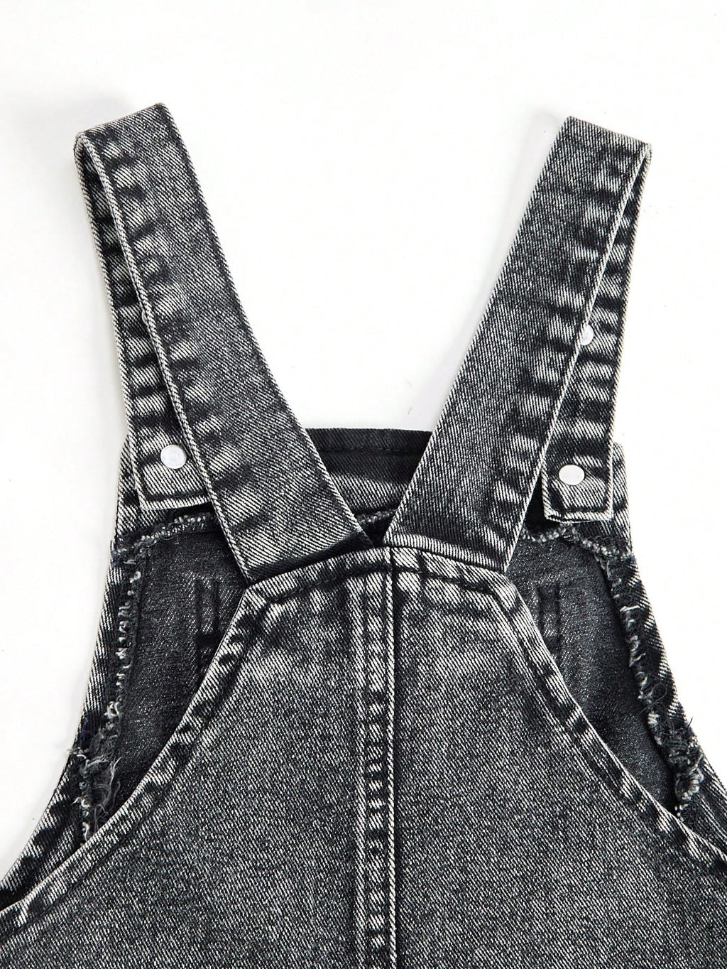 Young Girl 3D Floral Decor Denim Bib Overalls