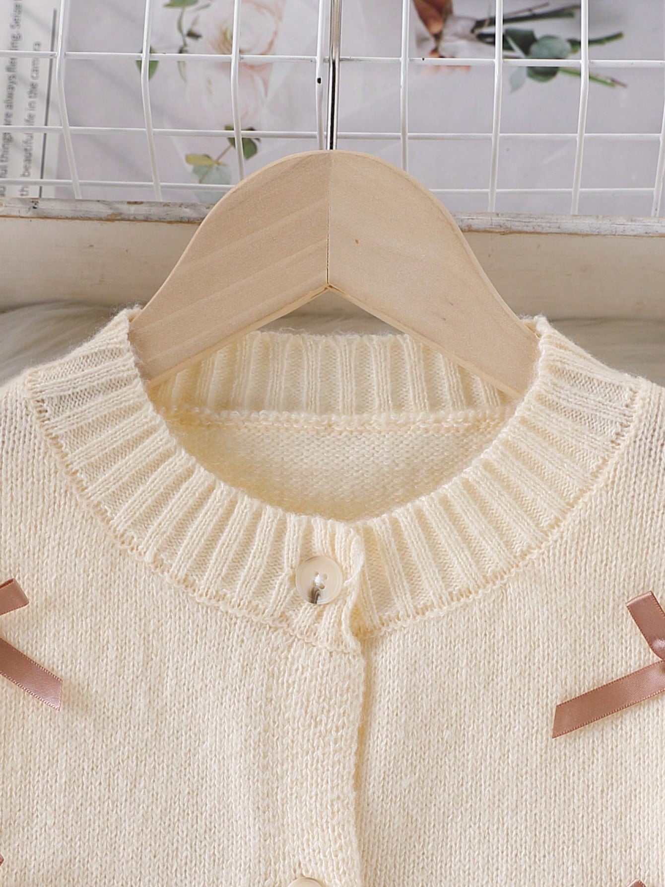 Ensemble Fille Pull Nœud Pois Rose & Jupe Plissée