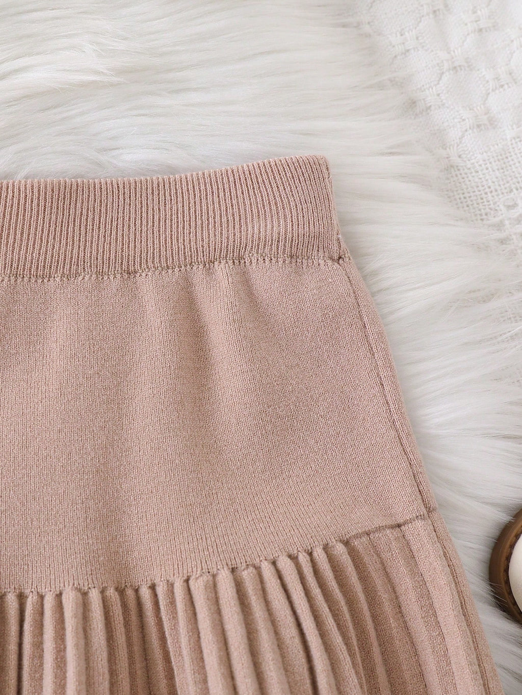 Ensemble Fille Pull Nœud Pois Rose & Jupe Plissée