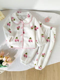 Baby Girl Cherry Print Long Sleeve Top Pants Pajama Set