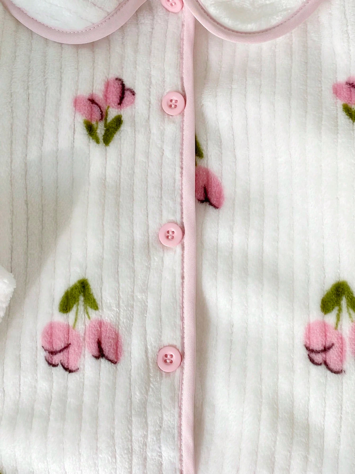 Baby Girl Cherry Print Long Sleeve Top Pants Pajama Set