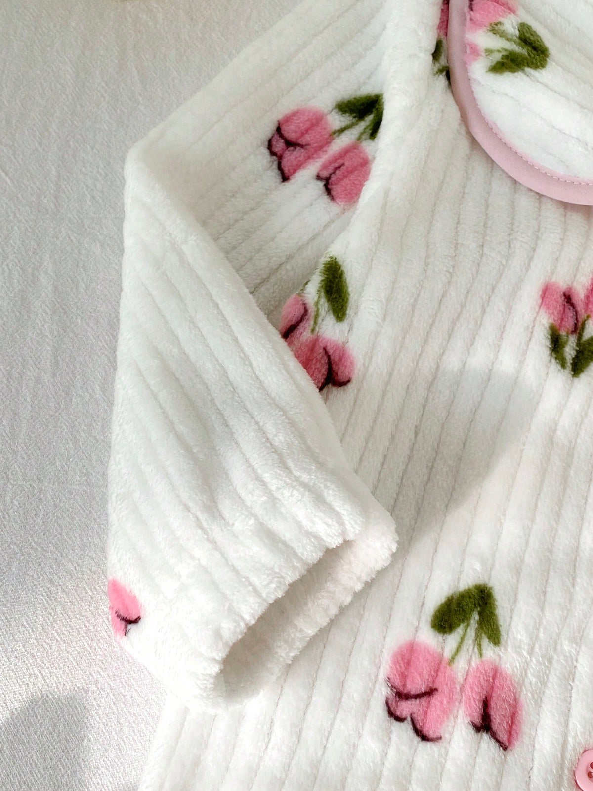 Baby Girl Cherry Print Long Sleeve Top Pants Pajama Set