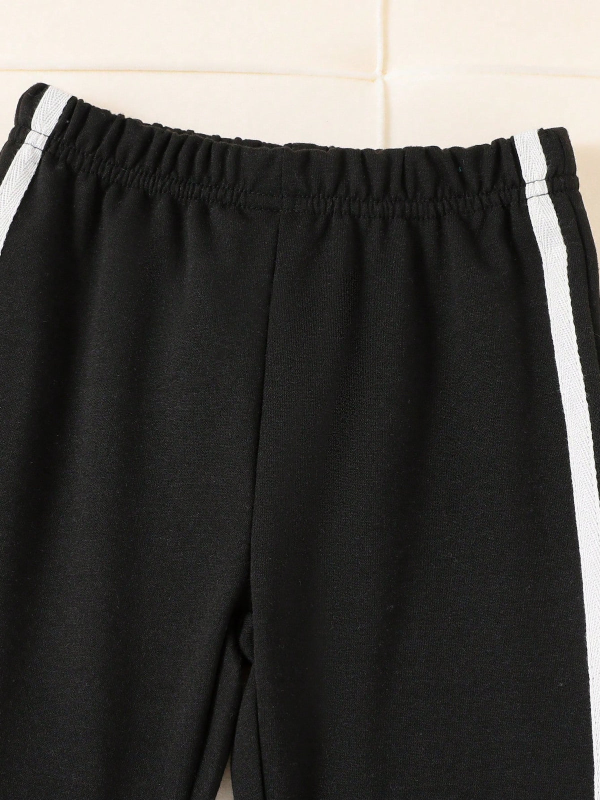 Ensemble 2 pièces pour fille : haut à rayures avec nœud et pantalon évasé côtelé