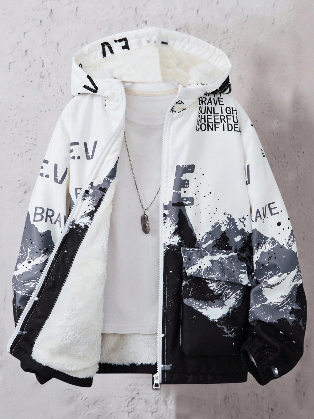 Boys' Ink Painting Kangaroo Pocket Hoodie