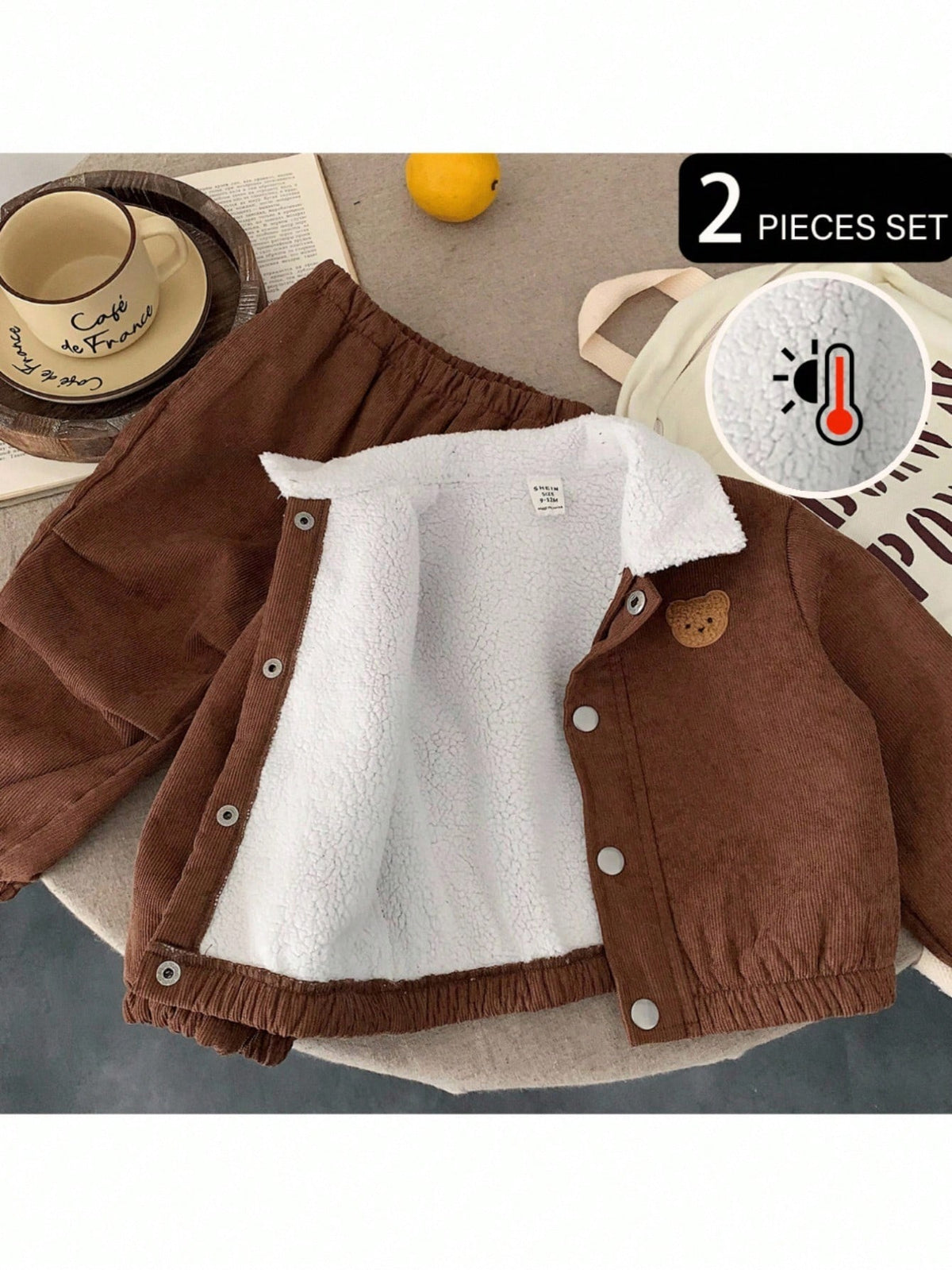 Bambinoo x Playful Pals Boys' Casual Thermal Jacket & Pants Set