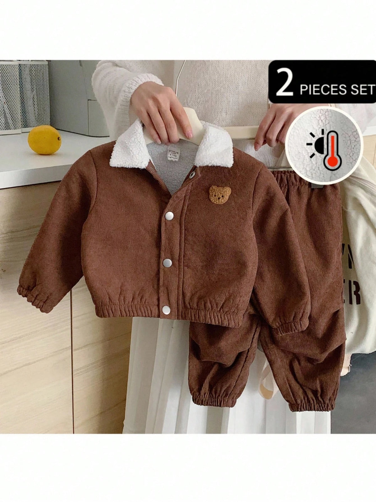 Bambinoo x Playful Pals Boys' Casual Thermal Jacket & Pants Set