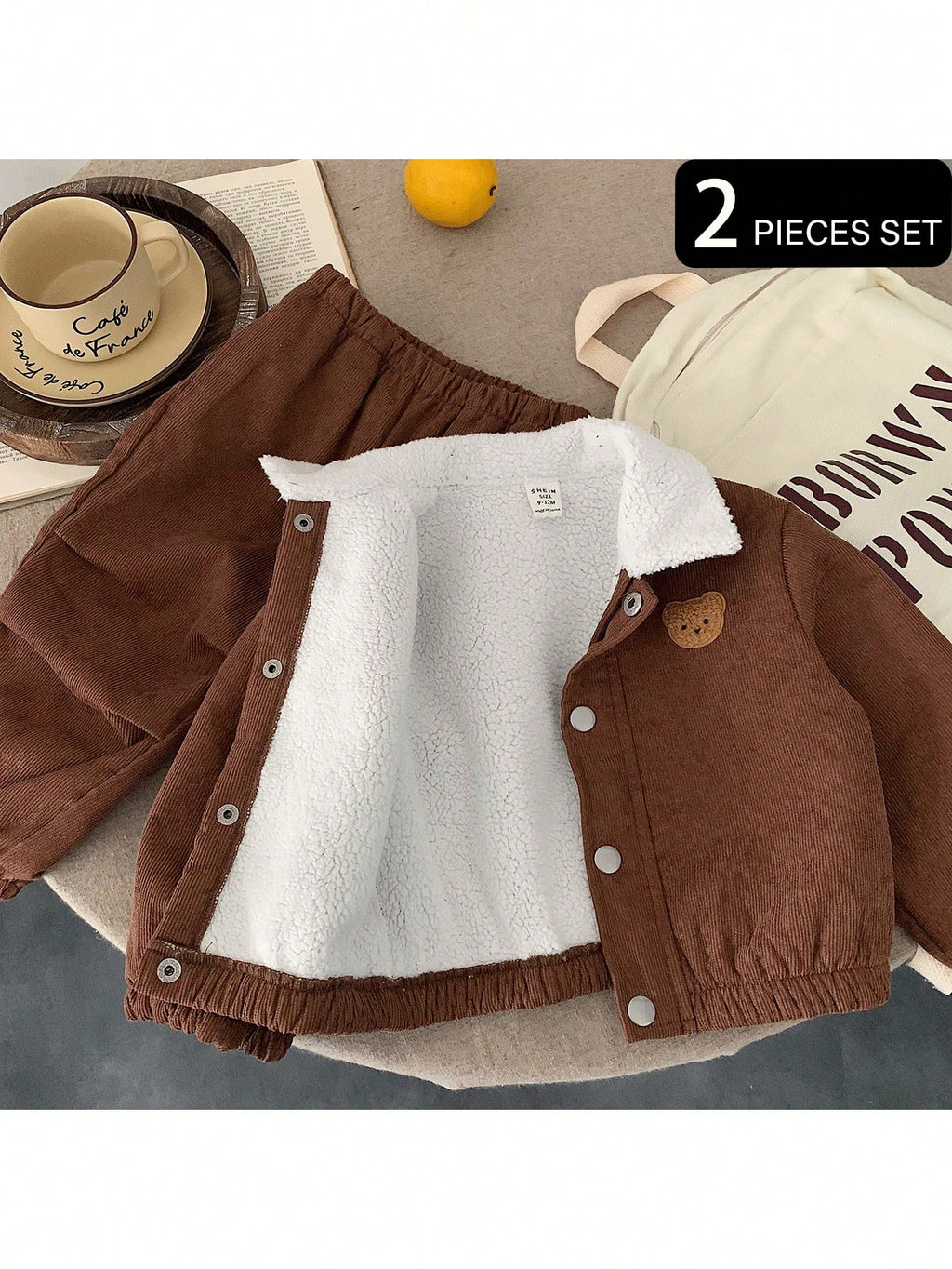 Bambinoo x Playful Pals Boys' Casual Thermal Jacket & Pants Set