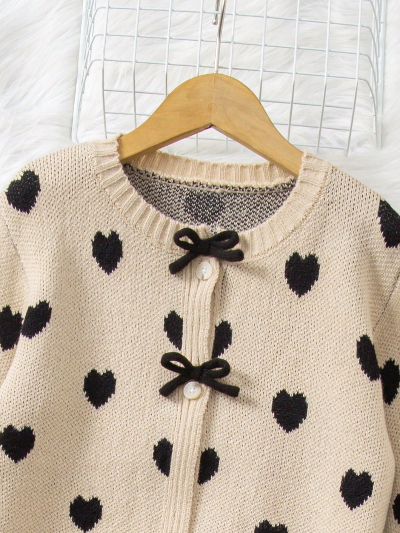 Ensemble Fille Cardigan Cœur Jacquard & Jupe Plissée