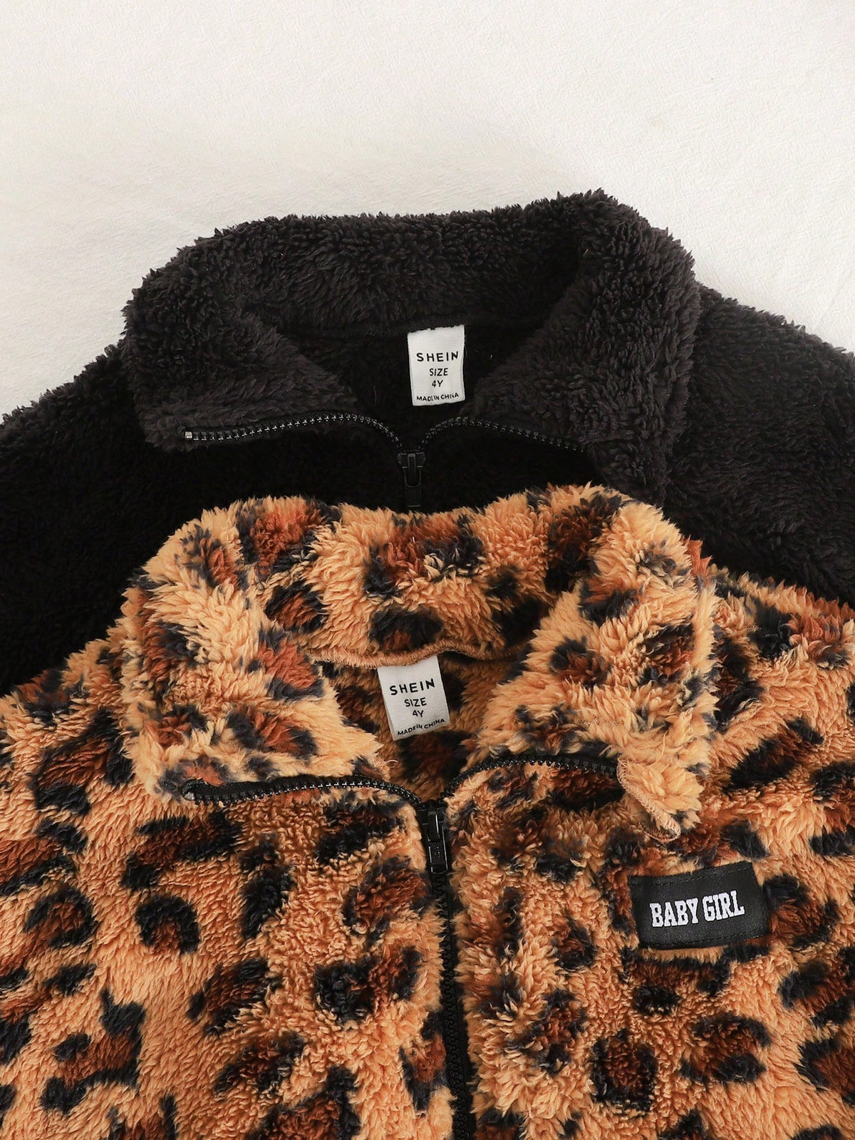 Bambinoo x Bebeilu Girls' Fluffy Leopard Print Jacket Set
