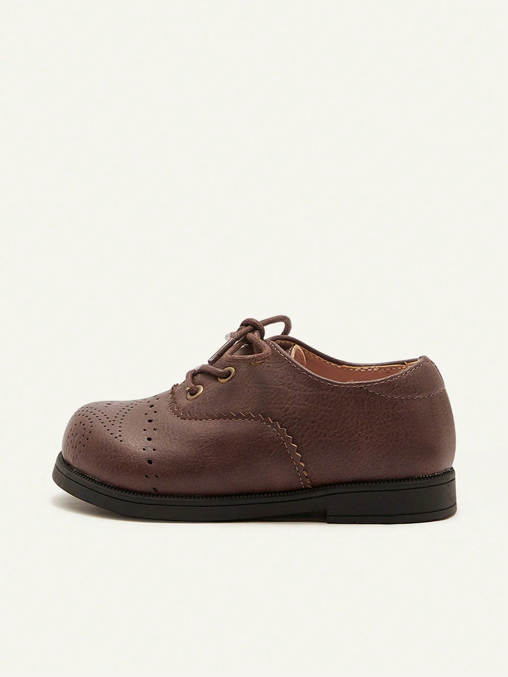 Cozy Pixies Toddler Boys' Black Hollow-Out Soft-Sole Oxford Shoes for Weddings Camel
