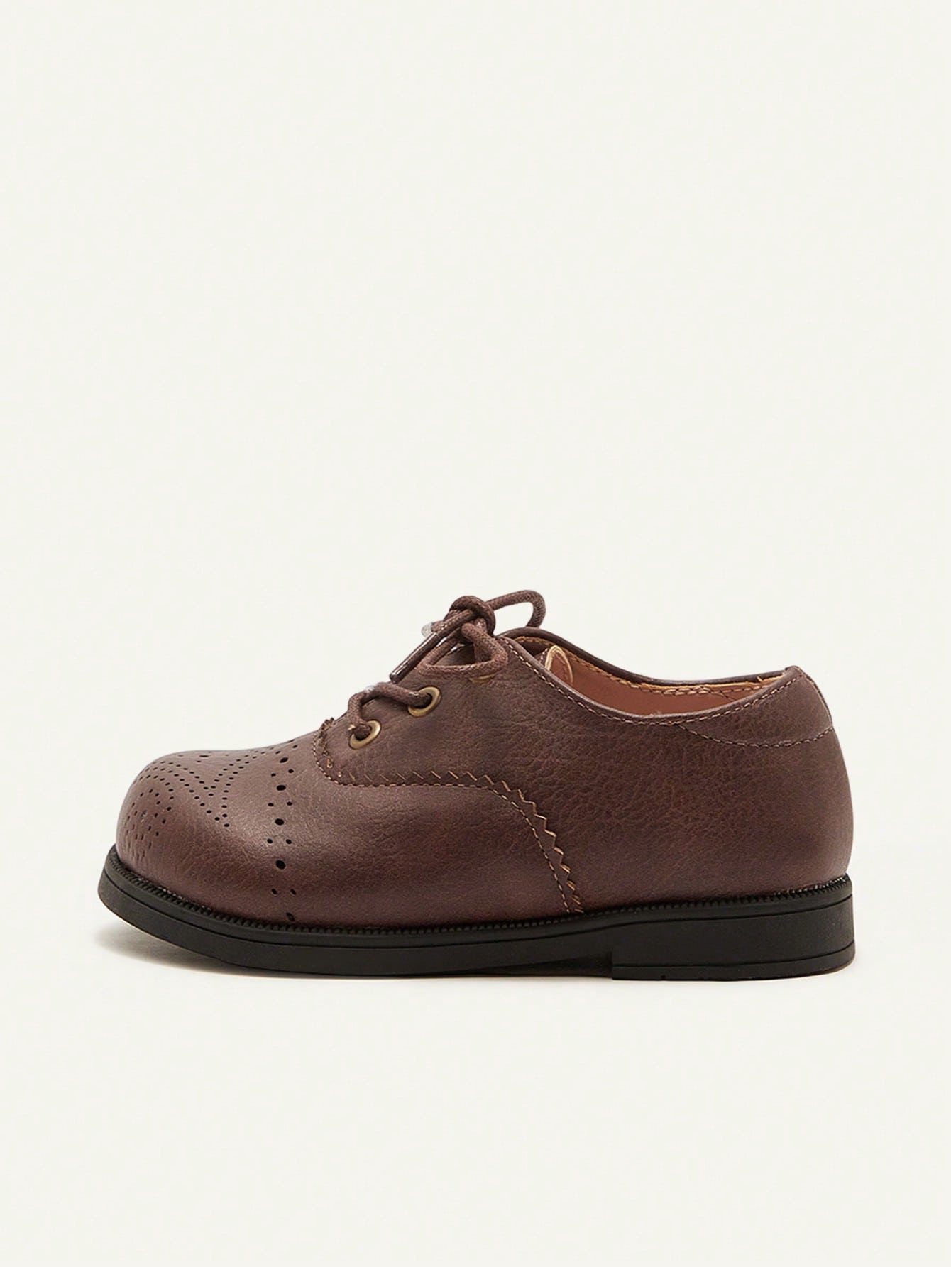Cozy Pixies Toddler Boys' Black Hollow-Out Soft-Sole Oxford Shoes for Weddings Camel
