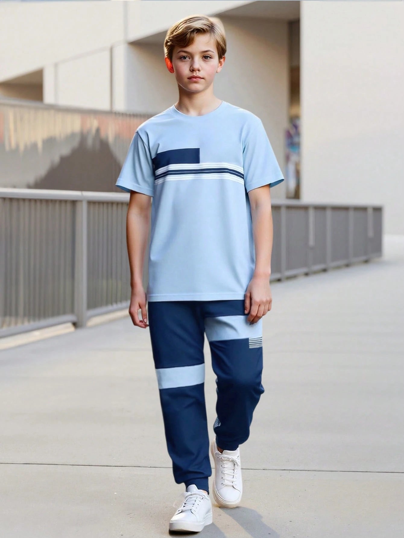 Boys' Striped T-Shirt & Pants Set