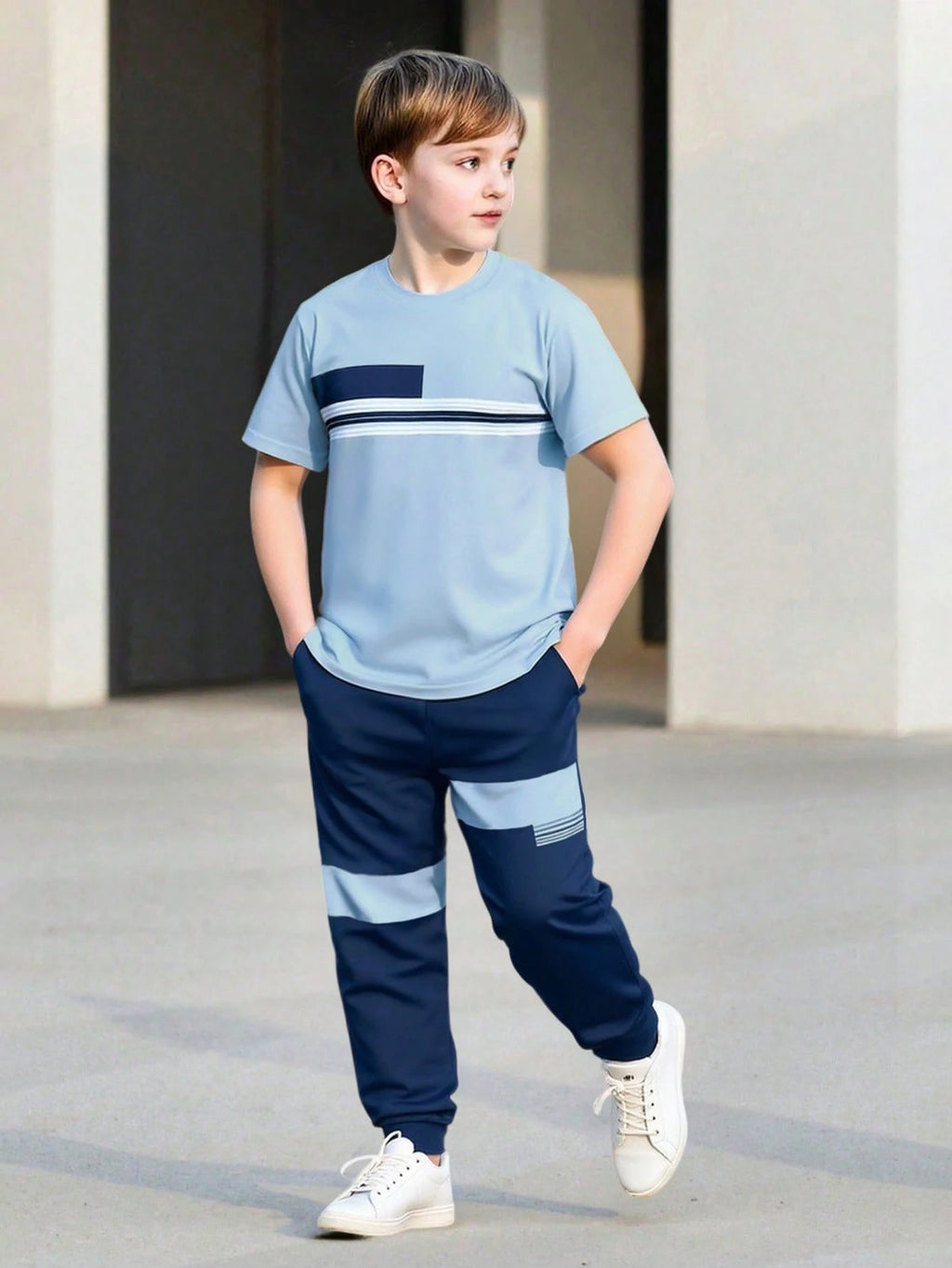 Boys' Striped T-Shirt & Pants Set
