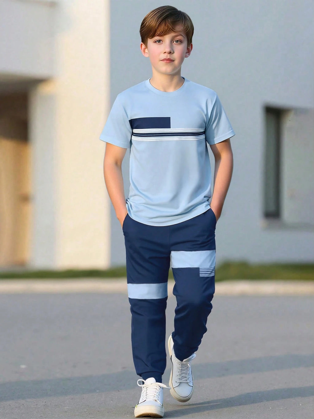 Boys' Striped T-Shirt & Pants Set