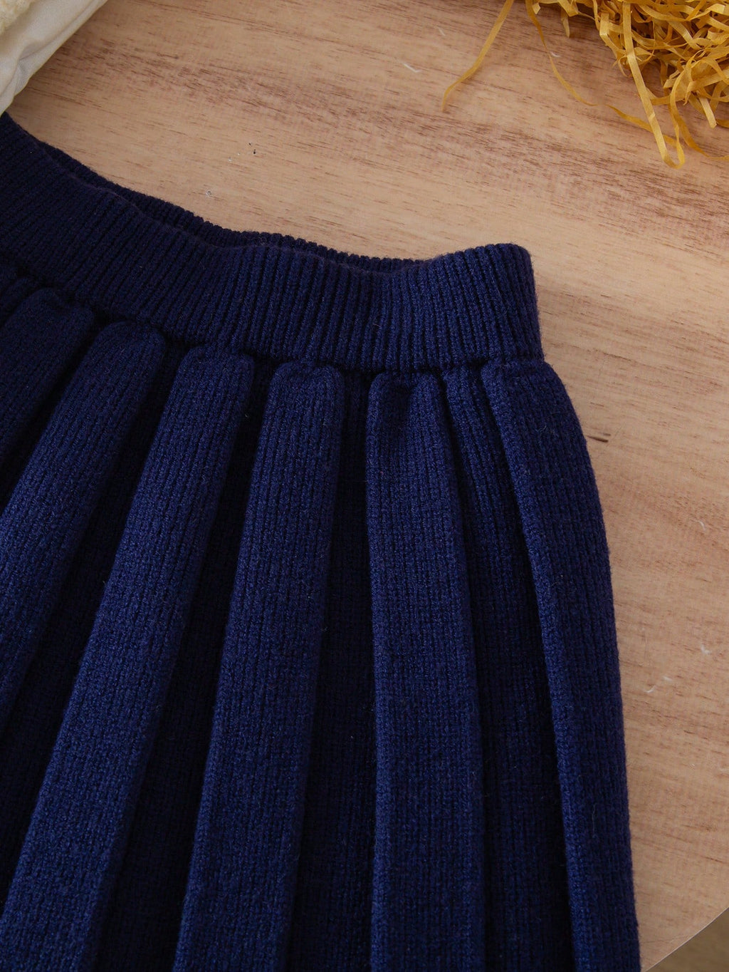 Young Girl Sailor Collar Knitted Cardigan Pleated Skirt 2 Piece Set