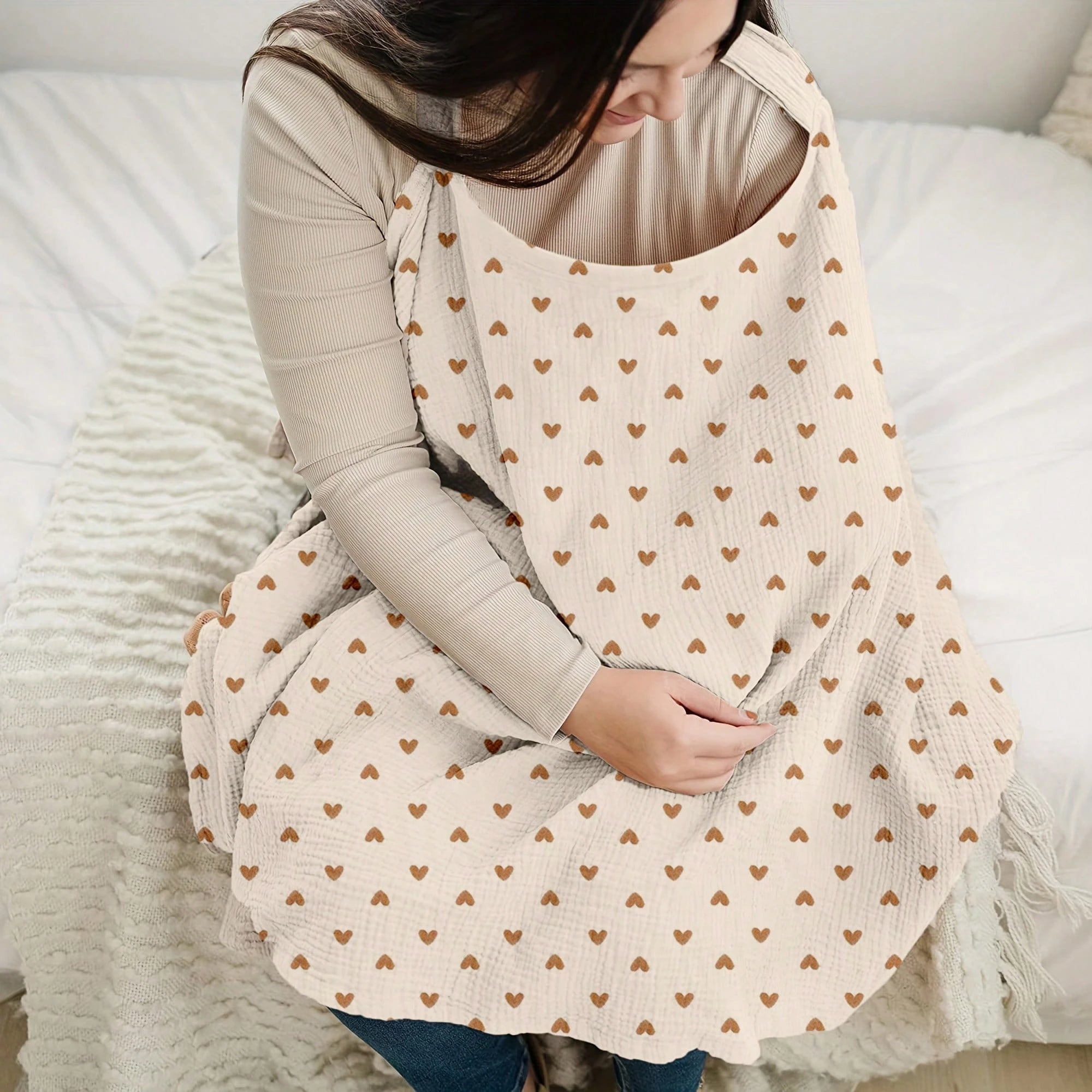 Breathable Nursing Cover Scarf & Breastfeeding Shawl for Outdoor Feeding Love