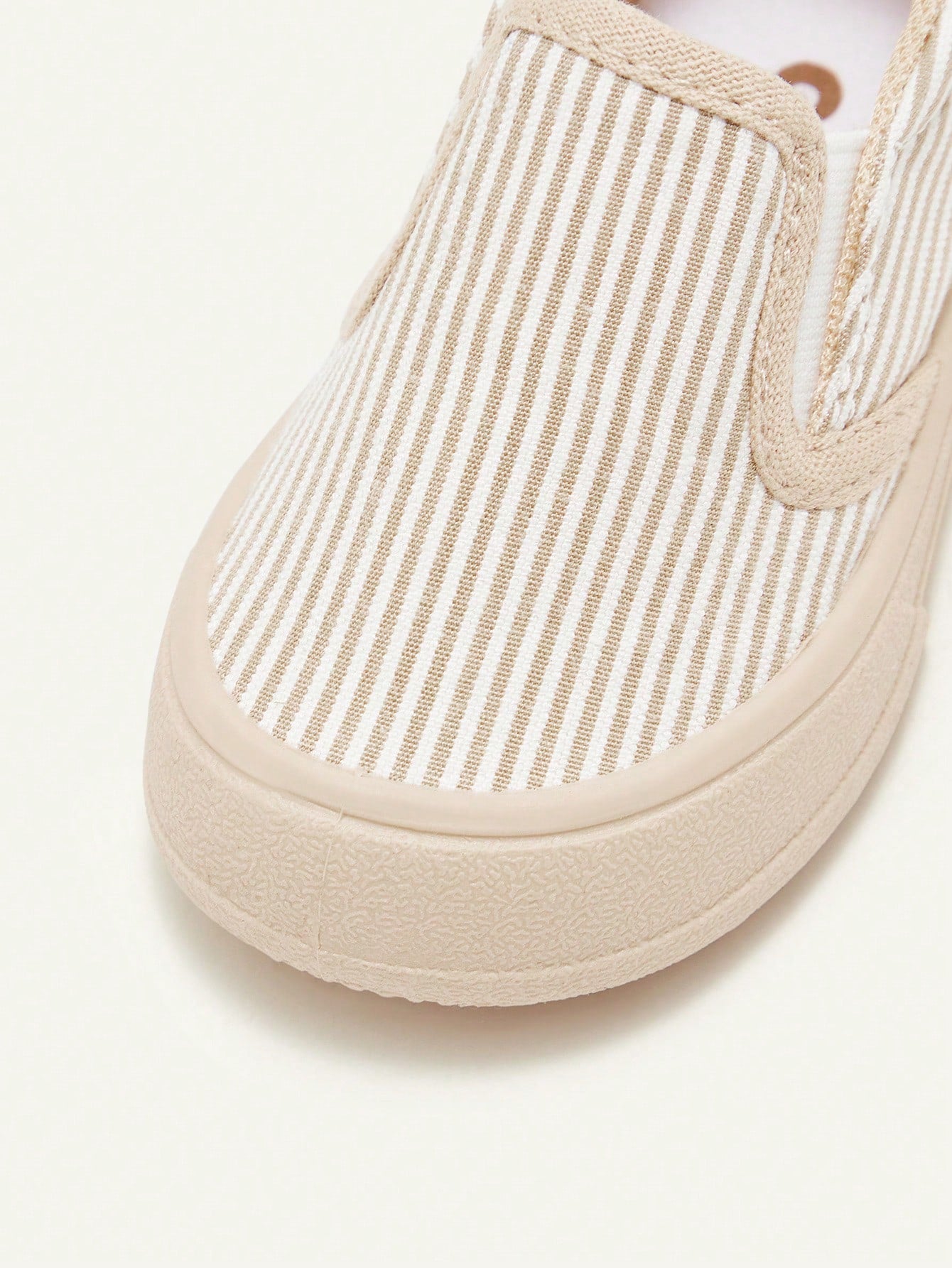 Cozy Pixies Baby Sneakers Khaki Striped Slip-On Comfortable Casual Socks, Daily Wear, Outdoor Sports