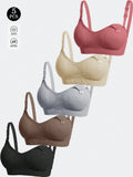 5-Pack Maternity & Front-Closure Nursing Bras with Removable Pads