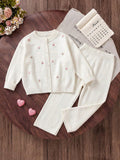 Ensemble Fille Cardigan Blanc Féerique & Pantalon