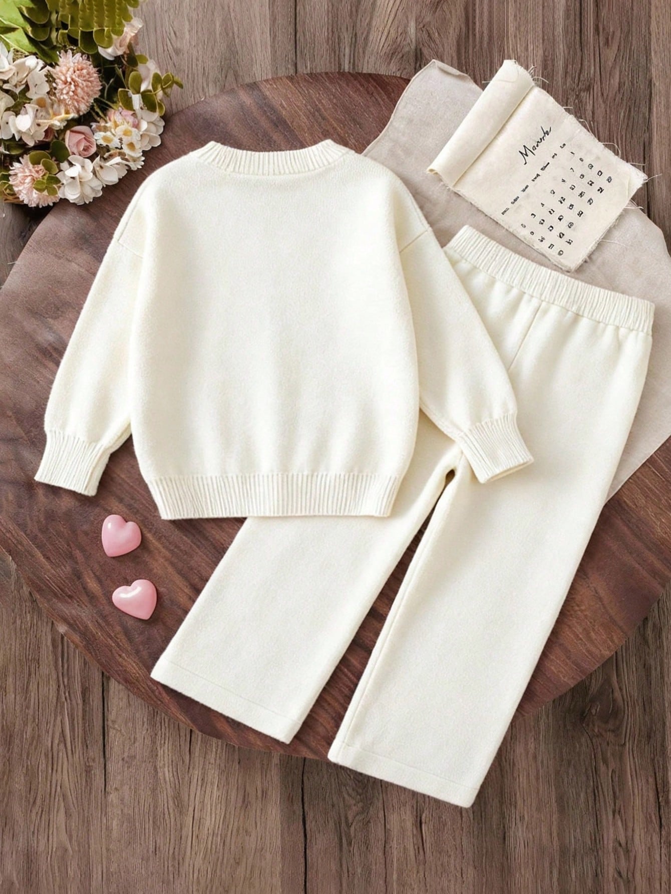 Ensemble Fille Cardigan Blanc Féerique & Pantalon