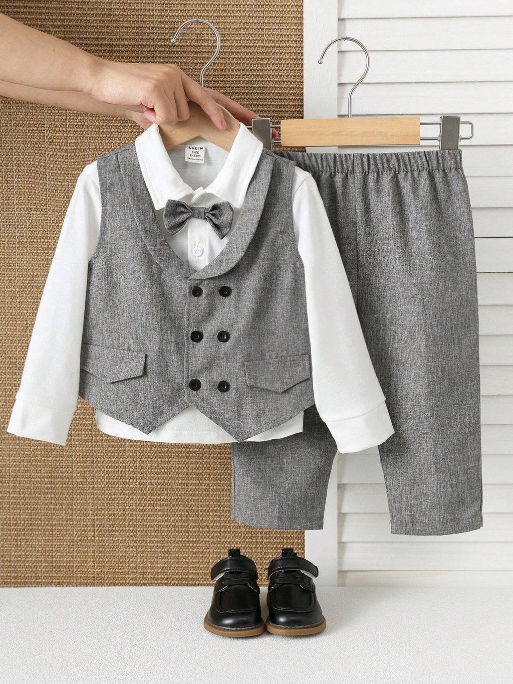 Baby Boy Vest Shirt Trousers 3 Piece Set