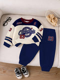Bambinoo x Playful Pals Boys' Collegiate Baseball Jacket & Pants Set Multicolor